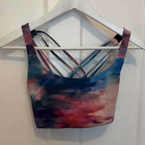 Multicolor Strappy Sports Bra